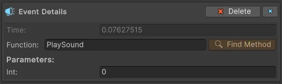 Edición de Animation Events en timeline