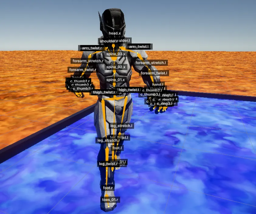 Vista de huesos con filtros aplicados.