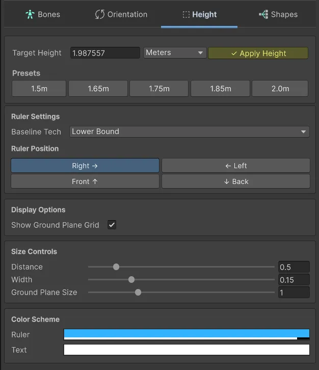 Control de Altura en Animation Control Hub con el Ground Plane activado