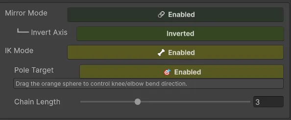 Edición múltiple de huesos con Mirror Mode y Sync Multi-Selection.