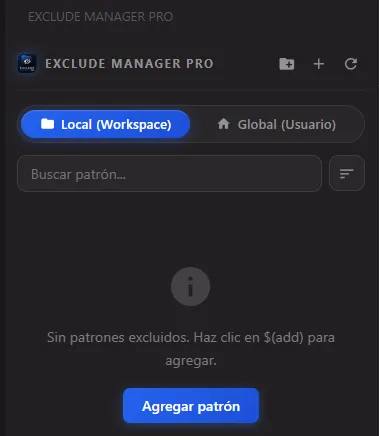 Selector de ámbito rápido en la cabecera de la vista
