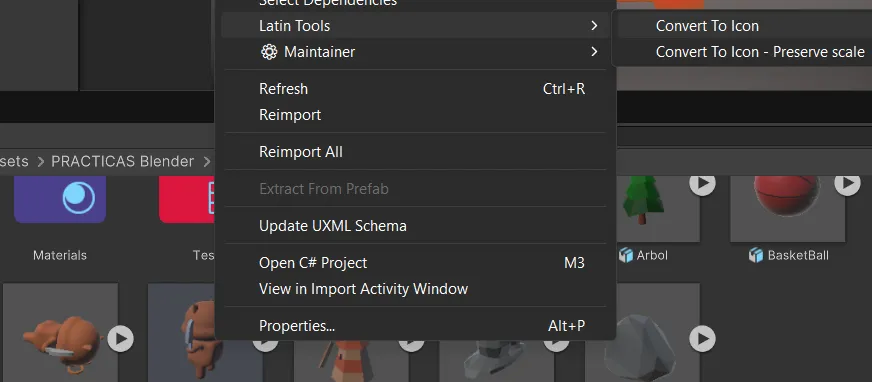 Vista del editor de Icon Generator con un modelo cargado para generar un icono