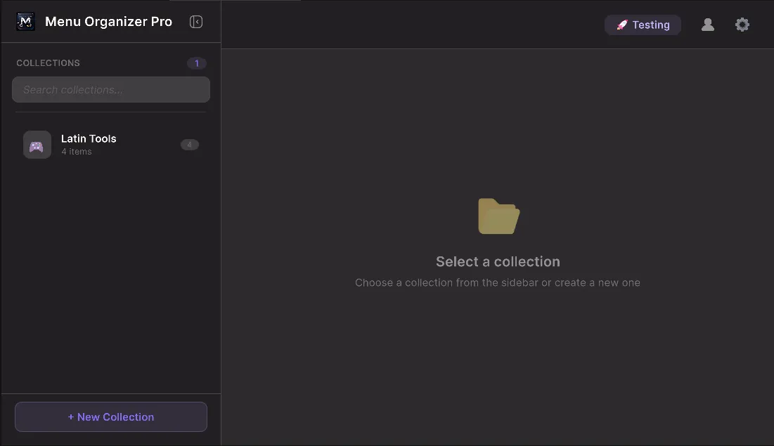 Vista principal de Command Palette mostrando resultados de búsqueda