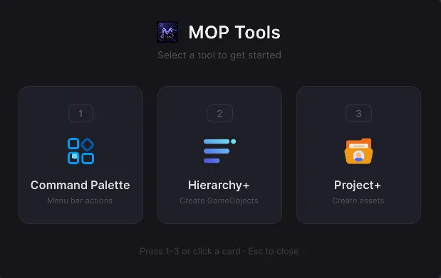 Vista principal del MOP Tools Launcher
