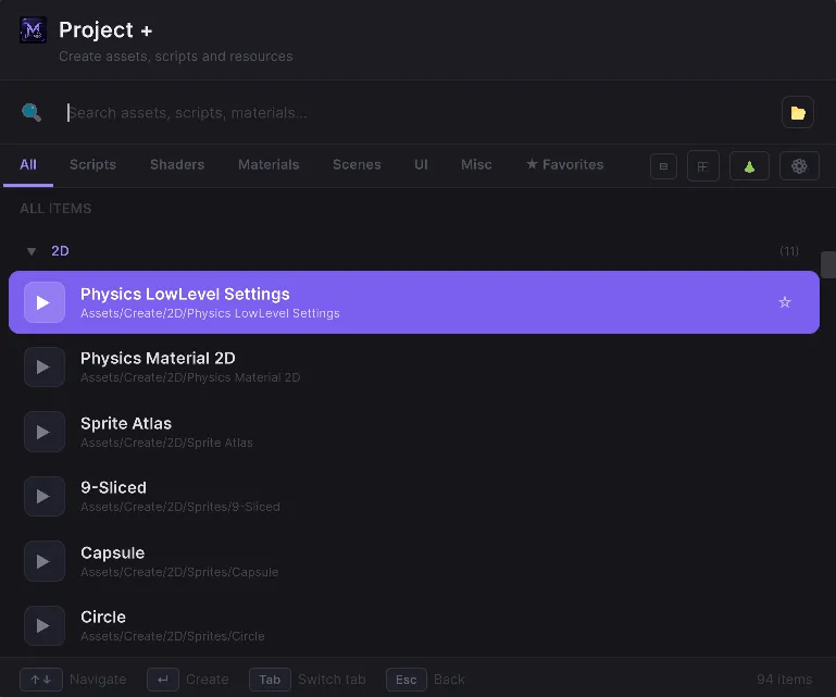 Vista principal de Project+ mostrando opciones de creación