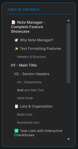 Sidebar TOC generado automaticamente