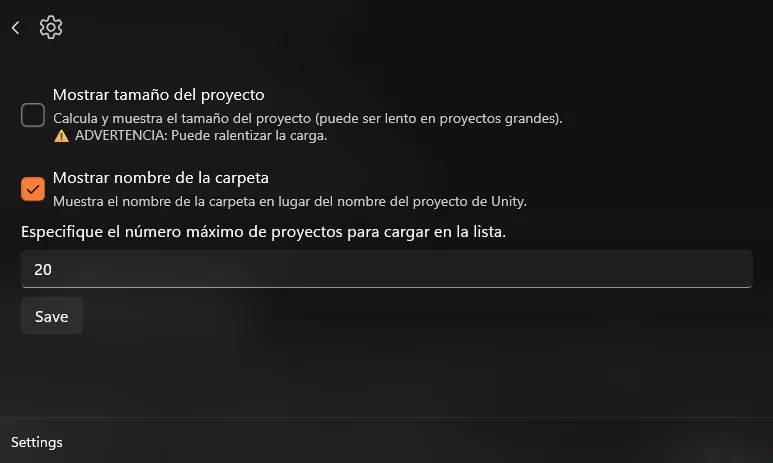 Configuración de la extensión de Unity Hub